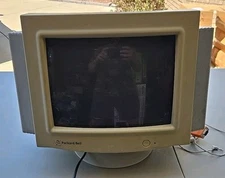 Vintage 1401S Packard Bell 14" CRT MONITOR Tested Working VGA Cable 90s Speakers