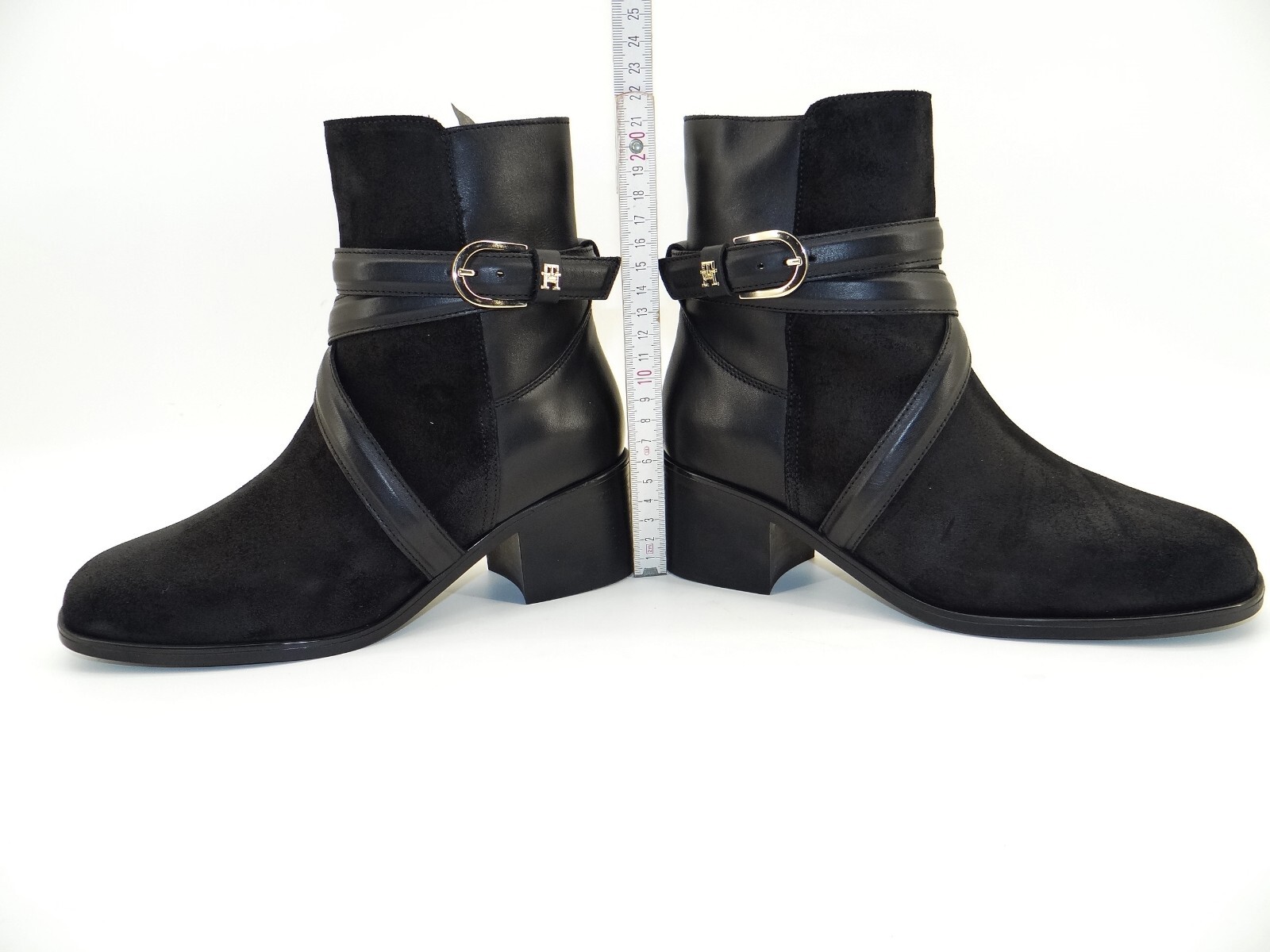 Tommy Hilfiger elevated essential ankle biker boots black heel leather 39 image 7