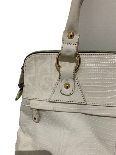 Lovely WHITE LEATHER MODALU DESIGNER Tote Bag , Handbag With Dustbag With Defect - Picture 8 of 16