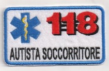 PATCH RICAMO TOPPA 118 AUTISTA SOCCORRITORE TUTA DIVISA AMBULANZA