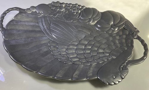 Lenox Pewter 24" Turkey Serving Platter Thanksgiving Christmas Vintage - Picture 5 of 7