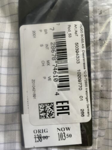 Hugo Boss Gray Plaid Shirt Slim Fit Rod_53 50394333 Stretch Long Sleeve $138 NEW - Bild 2 von 6