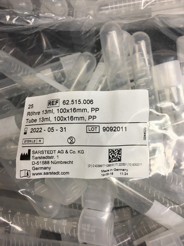 Sarstedt AG REF 62.515.006 Tube 13 ml 100 x 16 mm PP mit Druck Posten 2 Stück - Bild 5 von 24