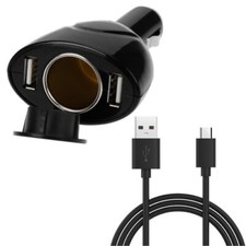 2-Port USB Charger 6ft Long Cable Power Cord DC Socket Adapter for Cell Phones