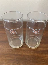 (2) Corning Corelle ENGLISH BREAKFAST Pattern 16oz Drinking Glasses