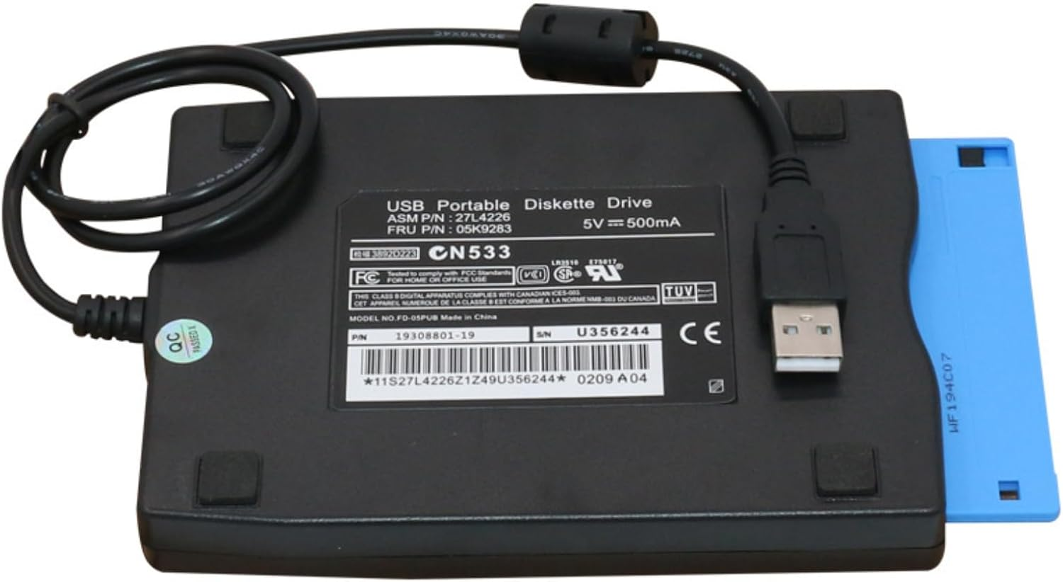 External Floppy Disk Reader USB, Portable Floppy Drive, 1.44M Neutral FDD Disket-image