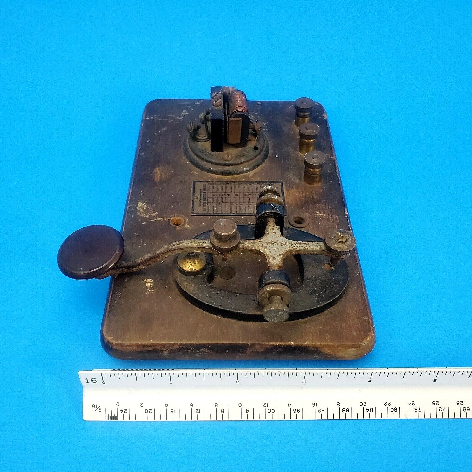 Telegraph Key Signal Electric Mfg. Co. Buzzer & Key On Board Telegraph ...