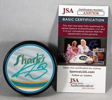 ANTHONY DUCLAIR SIGNED SAN JOSE SHARKS REVERSE RETRO PUCK NHL AUTOGRAPH +JSA COA
