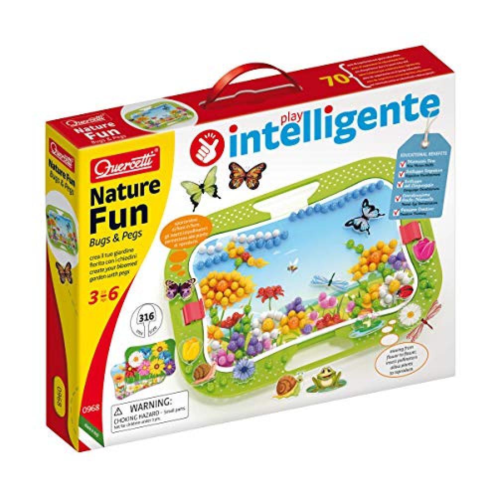 Quercetti - 0968 Nature Fun Bugs & Pegs, chiodini per bambini - NUOVO