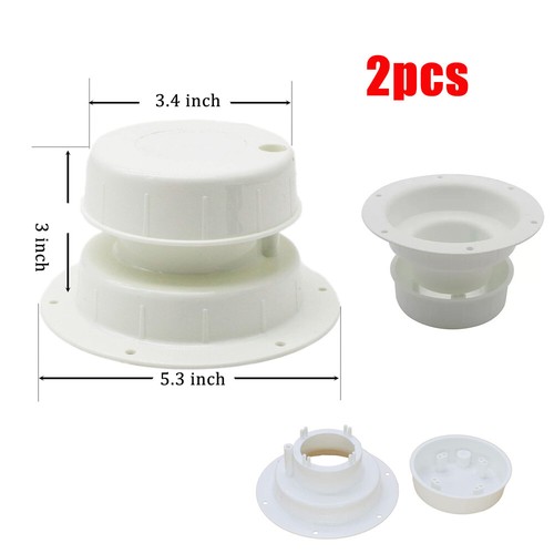 2pcRV Plumbing Vent Cap White Plastic Roof Cover for Trailer Camper 1