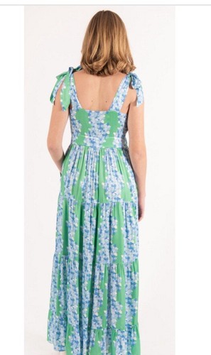 EMILY MCCARTHY MAXI DRESS SLEEVELESS LAYERED TIE Straps Hydrangea SMALL - Bild 2 von 6