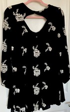 ALTAR'D STATE TOP/DRESS BLACK EMBROIDERED LINED DRESS/TOP W/CUT OUT BACK SIZE M