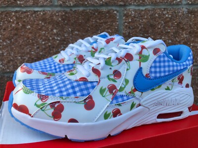 ちい NIKE エアマックス Nike Air Max Excee White Blue Plaid Cherry Picnic Womens 6.5 / Kid