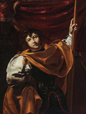Portrait of a Young Man with a Halberd | Circle of Simon Vouet | 1630 Print