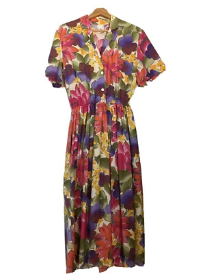 Beautifull 100% Coton vintage Dress 1960/1970’s Size 12 - Photo 1/4