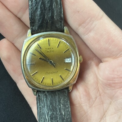 TIMEX electric dynabeat クォーツ腕時計 A1198 Vintage Timex Tiger Eye Dynabeat Electric Men's Watch gold