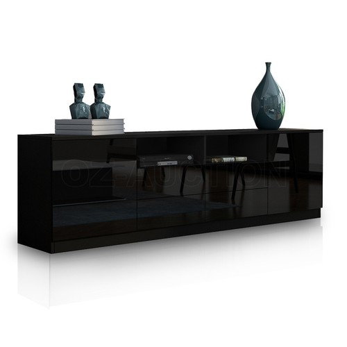 Modern TV Stand Entertainment Side Unit 2 Doors Wooden Storage Cabinet Furniture - Picture 23 of 84