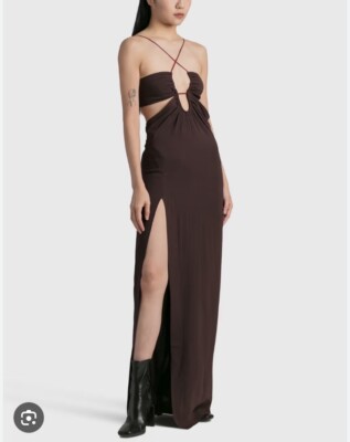 NWT Nensi Dojaka Key Hole Front Key Hole Cut Out Stretch Maxi Dress Size M  $1610 | eBay