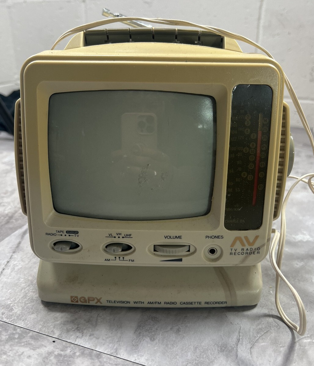 GPX TVP8 Black & White Portable Television With AM-FM Radio