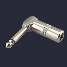 6.35mm 1/4" Right Angle Mono Speaker Guitar Amp Phono Cable Connector Adapter