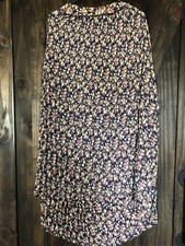 Sag Harbor Pleated Polyester Pink Yellow Black Floral Print Skirt. Philippines