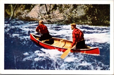 Canada Job For Experts Shooting Rapis Ontario River Vintage Postcard