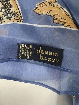 Dennis Basso 100% Silk Blue Yellow Rectangle Lightweight  display picture 1