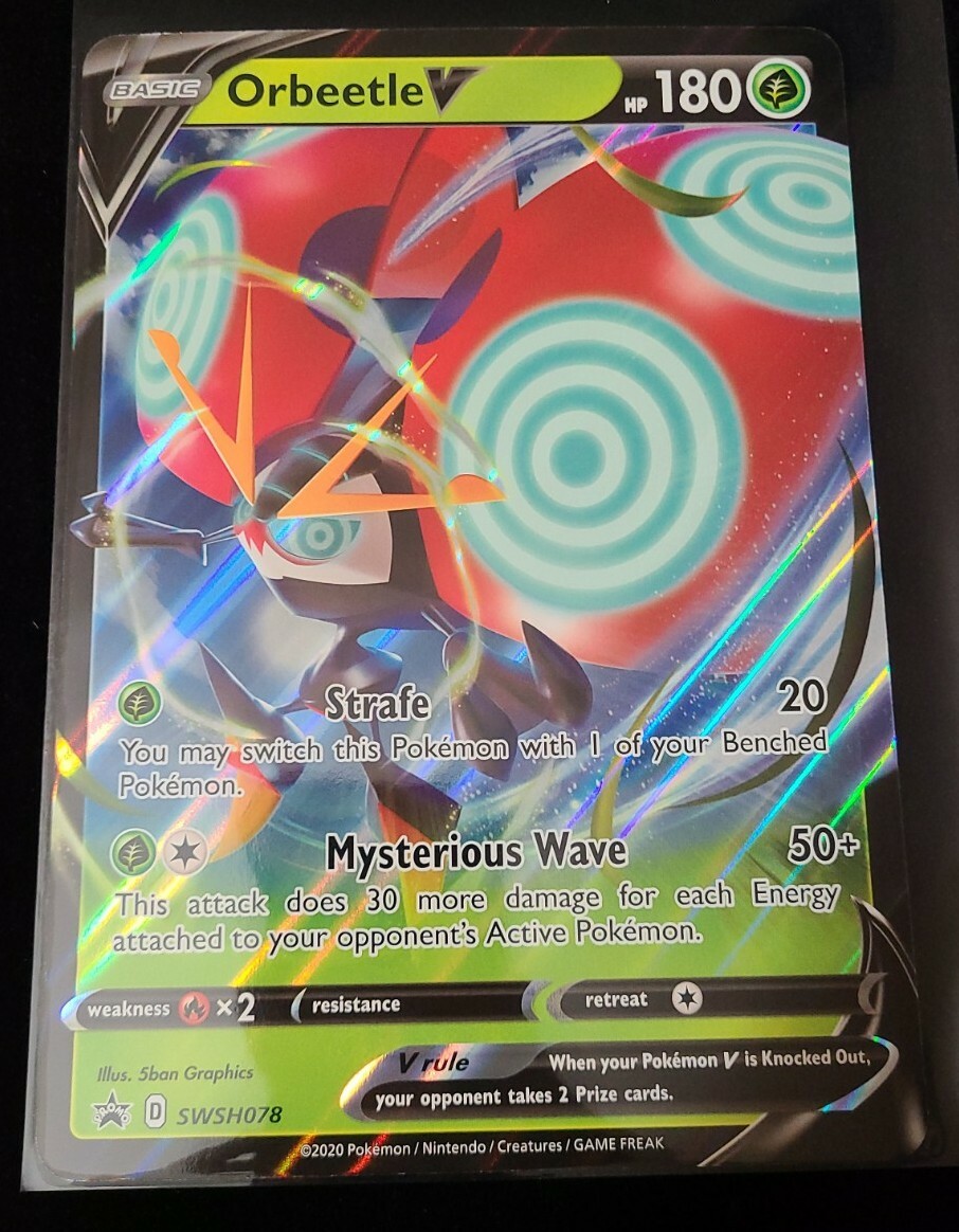 Pokemon- Orbeetle V SWSH078- Jumbo/Oversized Black Star Promo Card