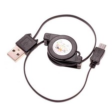 USB Cable Retractable MicroUSB Charger Power Cord Sync for Cell Phones