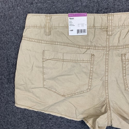 Inked Faded Shorts 14P NWT (36X2) Womens Khaki Hot Pants Mid Rise Beige - Picture 10 of 11