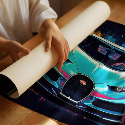Bugatti Chiron Poster - soldes Automotive Supercar Wall Art 16x12/20x16/24x18/36x24