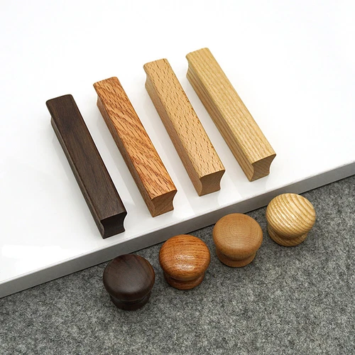 2Pcs Natural Wood Cabinet Knob Door Furniture Drawer Cupboard Pull Handle Knobs - Picture 5 of 18