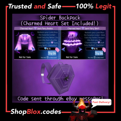 ROBL0X Royale High DARK Locker Charmed Heart Set *Code Sent in