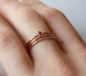gold filled stacking ring handmade UK Seller Black spinel ring 14k gold ring