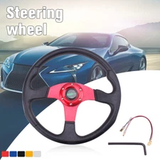 US 6 Bolt 14"Universal Drifting Racing Steering Wheel Aluminum Red US
