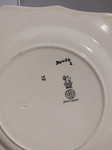 3 Vintage Royal Doulton Creamware Black Transfer Square Plates Pastoral Scenes - Picture 13 of 13