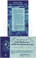 JACK WESTERWAY'S UNDER SEA ADVENTURE CLUB MEMBERSHIP CARD - VINTAGE REPRINT