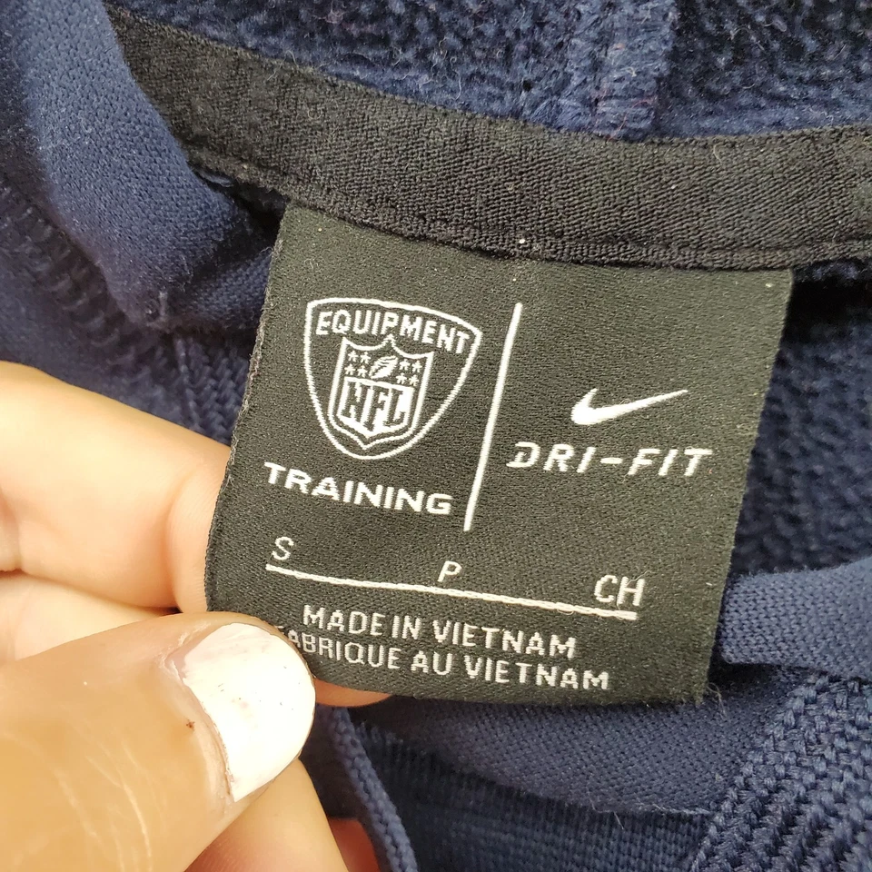 Мужская тренировочная толстовка с капюшоном New England Patriots небольшая с графическим принтом логотип Swoosh синяя - Изображение 4 из 4