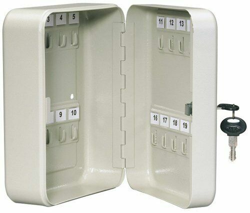 New 20 Hook Steel Wall Mounted Easy Lockable Key Cabinet Locking Security Box - Picture 3 of 3