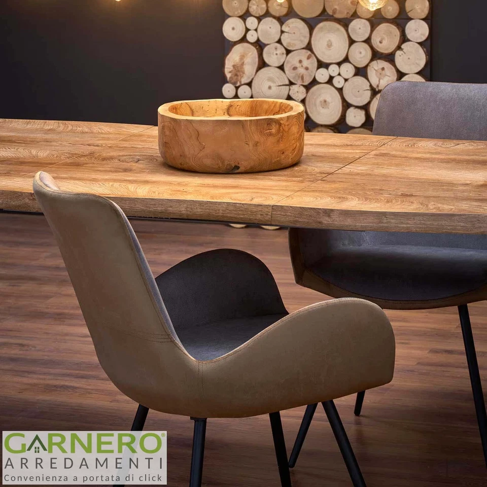 Tavolo allungabile 150/210cm rovere naturale nero LOCARNO - Immagine 3 di 4