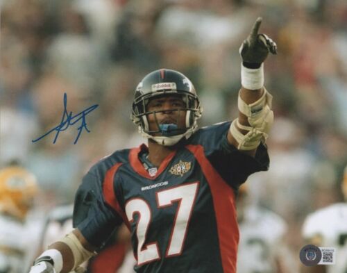 Foto autografiada de Steve Atwater firmada por los Denver Broncos 8x10 Beckett Certificado de Autenticidad - Imagen 1 de 2