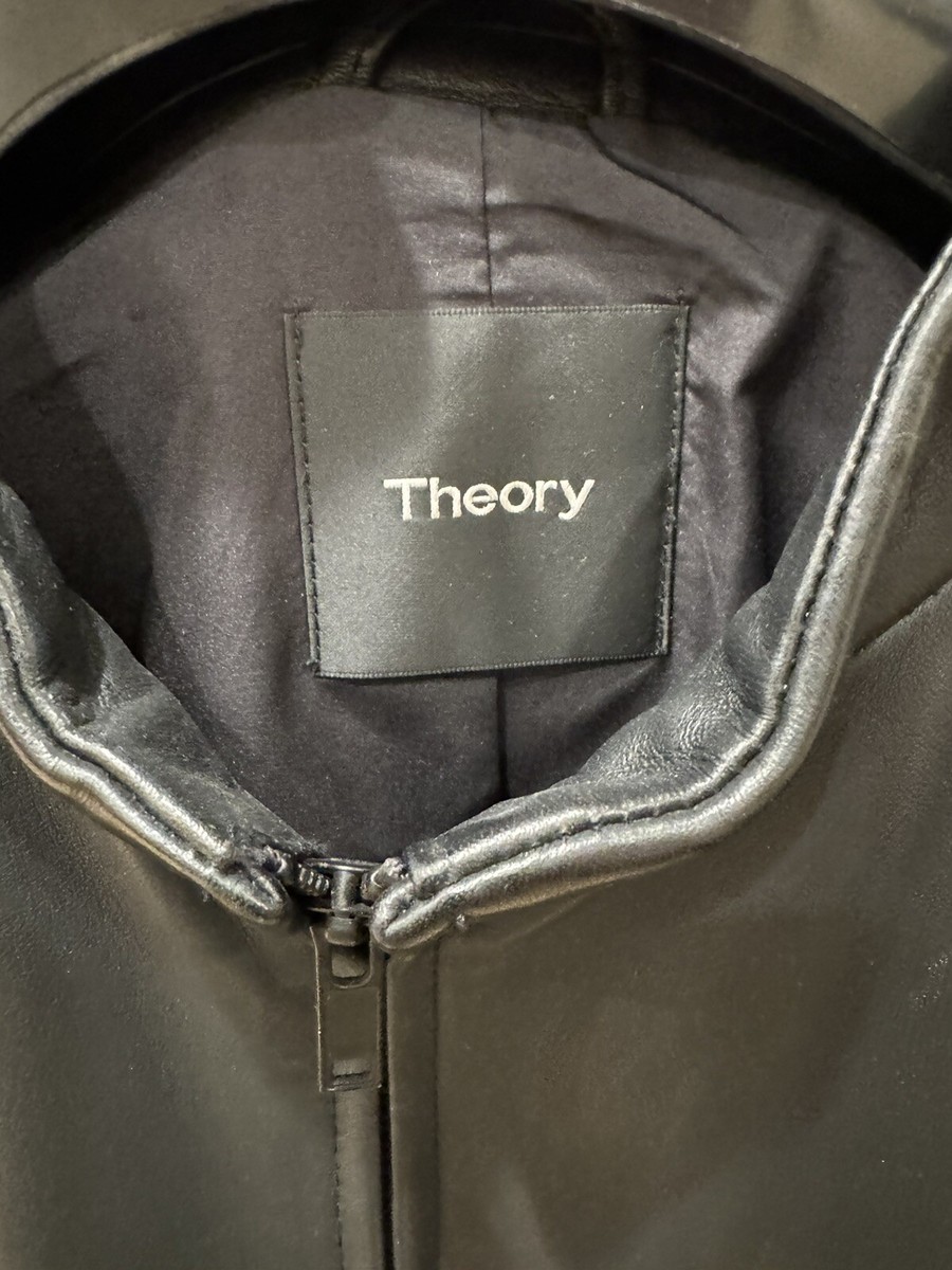 Theory Kelleher Morvek L Leather Jacket, Black, Size Large | eBay