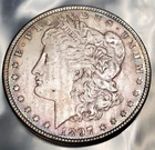 1897 P Morgan Silver Dollar Us Mint Coin Philadelphia Unc Rainbow Toned