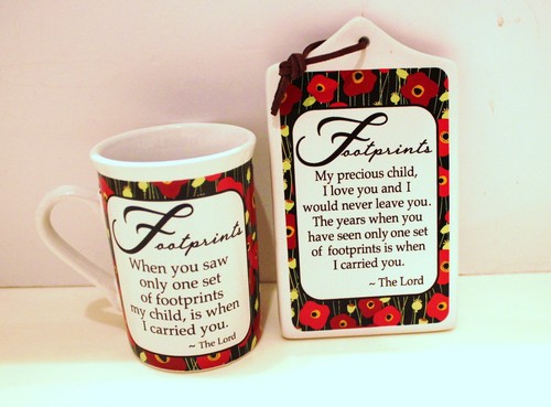 THE LORD FOOTPRINTS CERAMIC MUG/HANGING ORNAMENT BY BAY ISLAND #282 - Picture 6 of 6