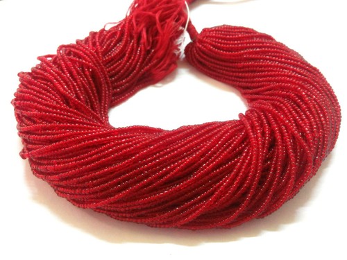 10 Strand Red Pearl Chid Rondelle Smooth 2-2.5mm Pearl Chid Loose Beads 12"inch - Picture 8 of 9