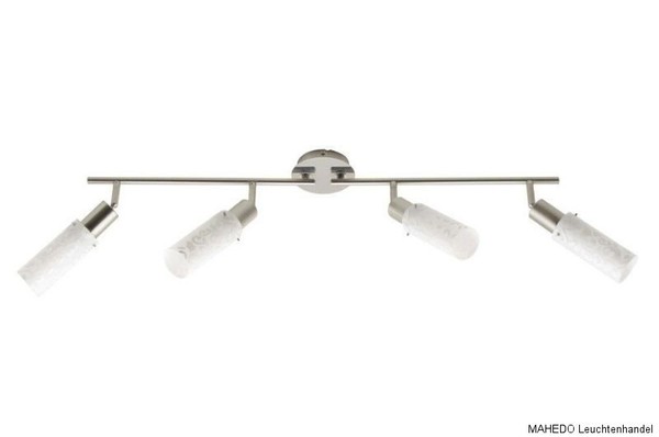 Deckenleuchte Deckenlampe Lorin Nickel Chrom Glas Weiß Rokoko 4Xe14 Austauschbar-image