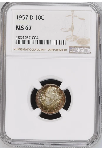 1957-D 10C  Roosevelt Dime NGC MS67   4834457-004