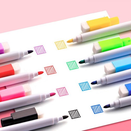 Magnetic Whiteboard Pen with Eraser on Lid Dry Erase Marker Dry Wipe Memo - Bild 4 von 38