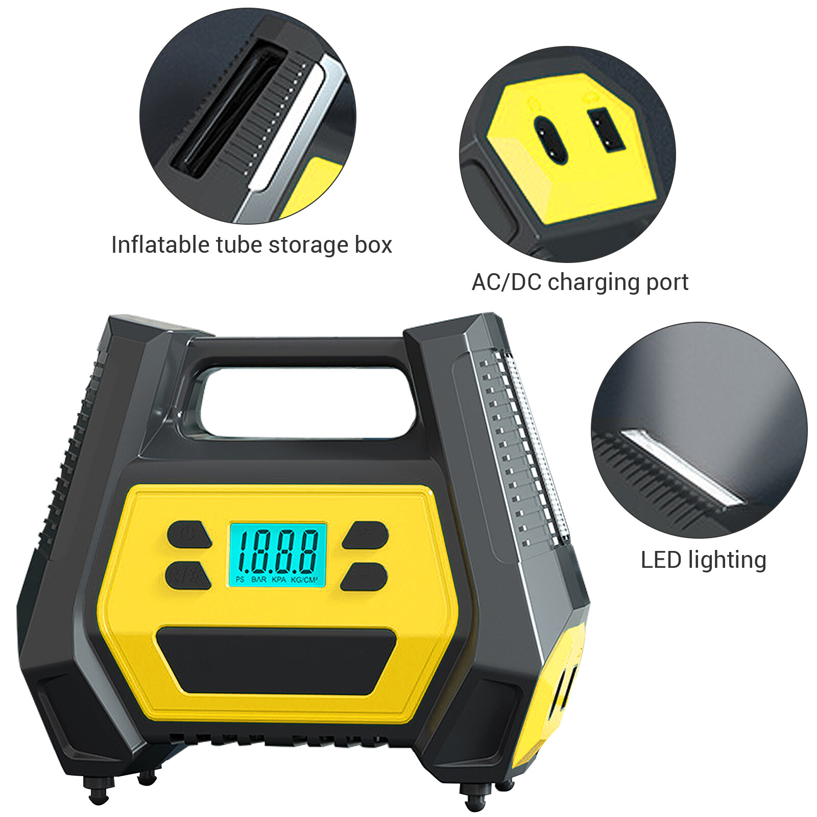 AC/DC Portable Air Compressor/Tire Inflator Powered by Car 12V DC and Home 110V eBay