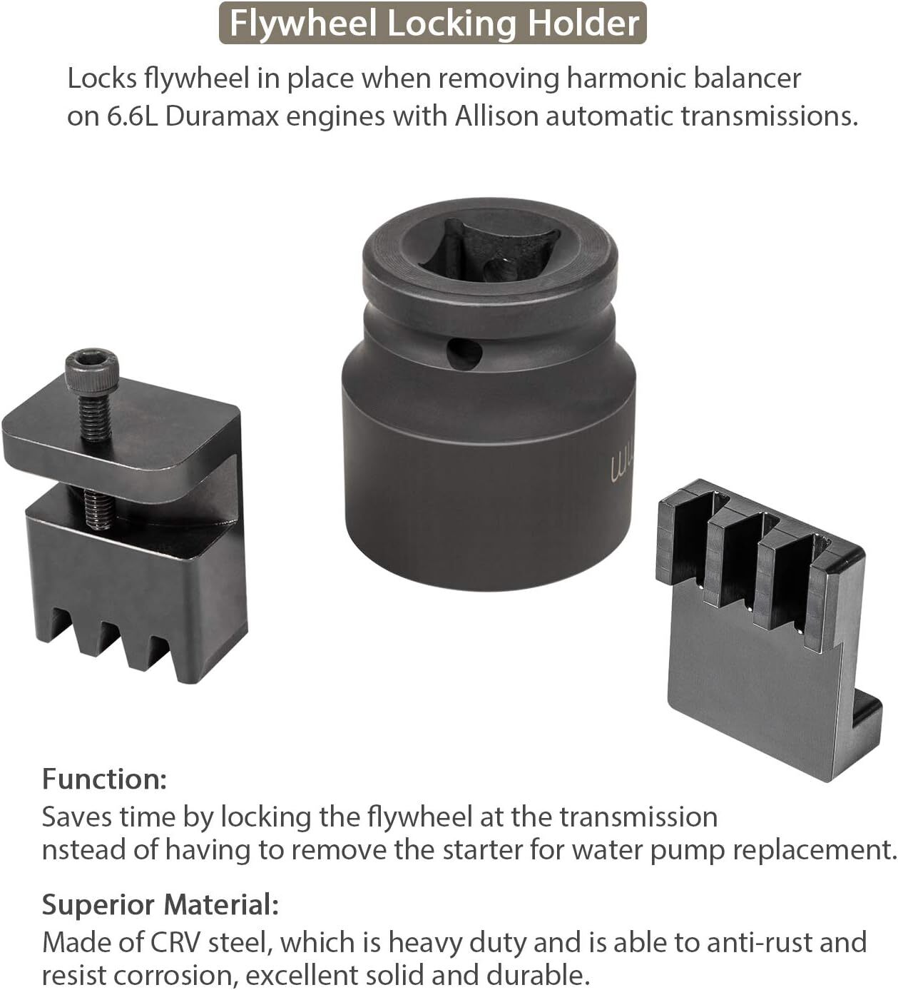22100 Flywheel Locking Tool for 6.6L Duramax Socket 2500 3500 4500 5500